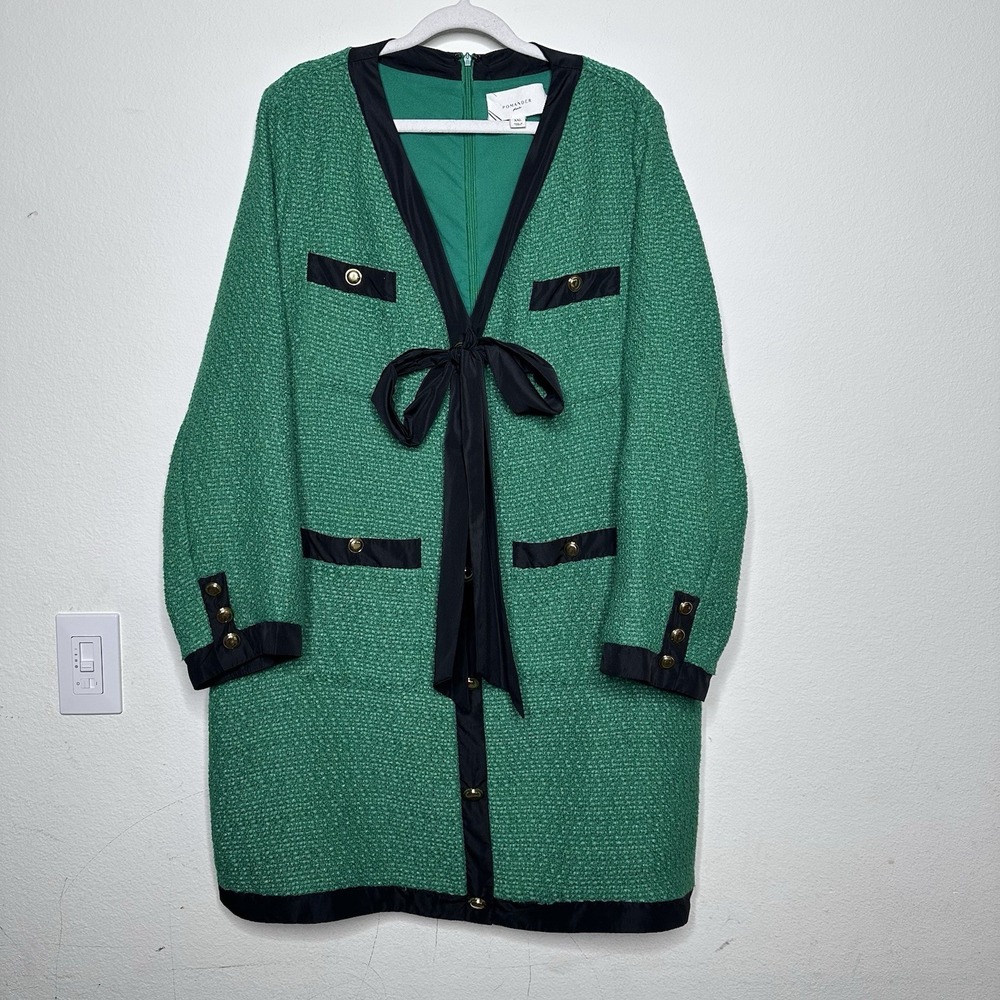 Tuckernuck Pomander Place  Coco Tweed Dress‎ Green Sz XXL Pre Owned